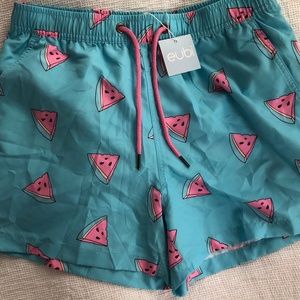 NWT Eubi Blue Watermelon Swim Trunks (SMALL)